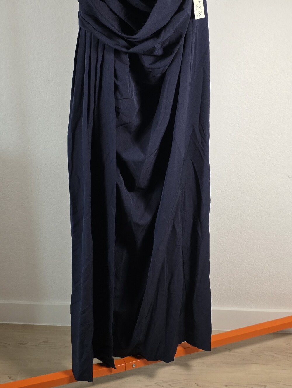 Eliza J NWT $228 Navy Off Shoulder Ruched Maxi Gown Plus Size 18W Statement Piec - Picture 6 of 14